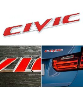 Honda Uyumlu Yedek Parça Civic Bagaj ve Çamurluk Logosu Kırmızı