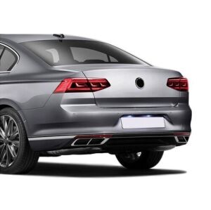 Volkswagen Passat B8.5 2019-2023 Uyumlu Yedek Parça 4'lü R Line 3 Parça Krom Egzoz Görünümü Çıta