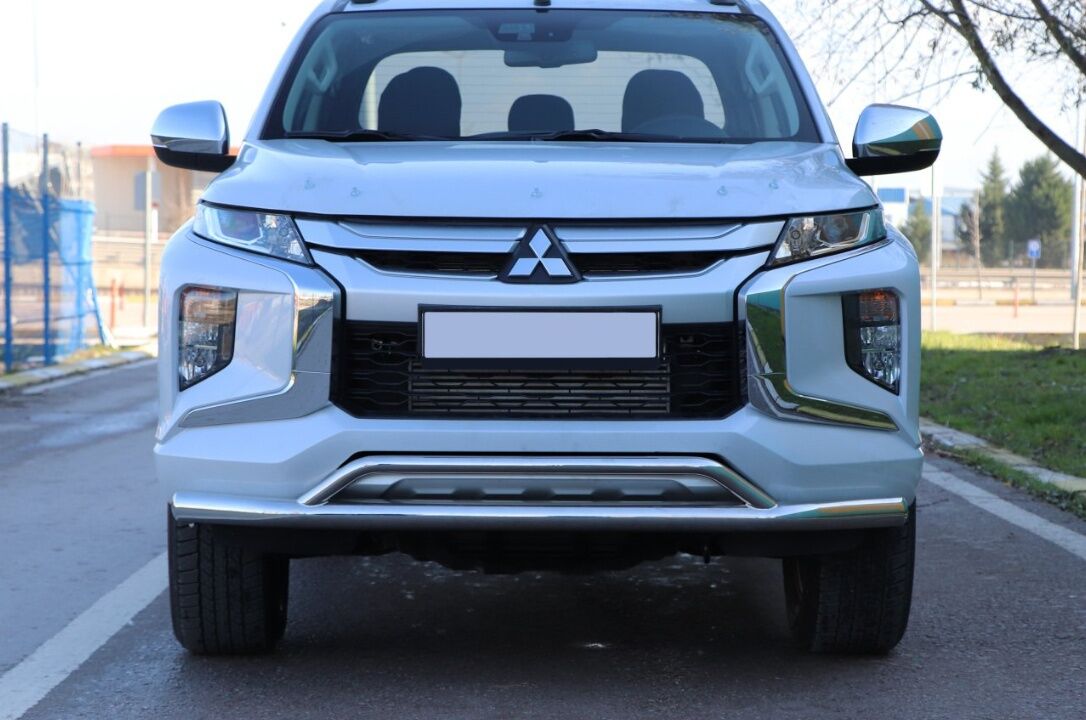 Mitsubishi L200 2007+ Off Road Ön Tampon Koruma Demiri Krom (Çiftli Bıyık) AQM4WD
