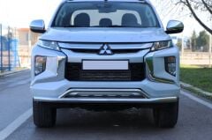 Mitsubishi L200 2007+ Off Road Ön Tampon Koruma Demiri Krom (Çiftli Bıyık) AQM4WD