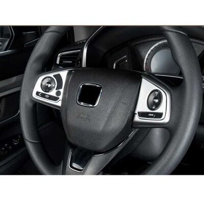 Honda Civic Fc5 Uyumlu Yedek Parça 2016-2020 Direksyon Kaplaması 2 Parça Silver