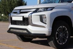 Mitsubishi L200 2007+ Off Road Ön Tampon Koruma Demiri Siyah (Çiftli Bıyık) AQM4WD