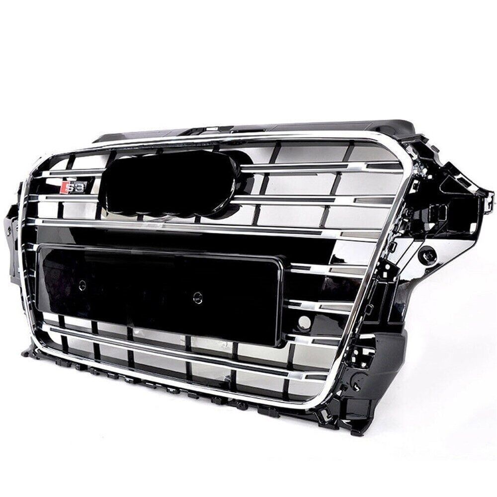 Audi A3 S3 2012-2016 Uyumlu Yedek Parça Kromlu Siyah Panjur