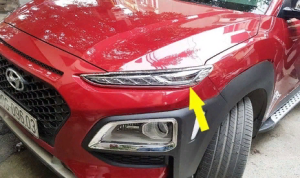 Hyundai Kona Ön Gündüz Ledi Çerçeve - Krom
