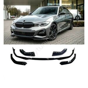 Bmw 3 Serisi G20 2019+ Uyumlu Yedek Parça Ön Lip M Sport Piano Black