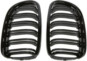 Bmw E90 2005-2007 Uyumlu Yedek Parça M3 Çift Çizgi Böbrek - Piano Siyah