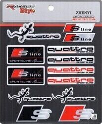 Audi Sline Quattro  Uyumlu Yedek Parça Sticker 13 Adet