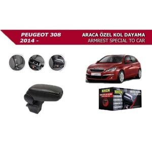 Niken Peugeot 308 2014- Uyumlu Yedek Parça Araca Özel Kol Dayama Siyah