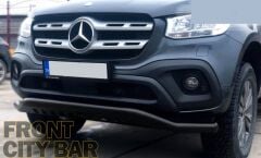 Mercedes X-Class 2017+ Uyumlu Off Road Saclı Ön Koruma Ön Tampon Koruma Demiri Siyah GloPlus AQM4WD