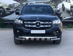 Mercedes X-Class 2017+ Uyumlu Off Road Krom Ön Koruma Ön Tampon Koruma Demiri Krom Glocity AQM4WD
