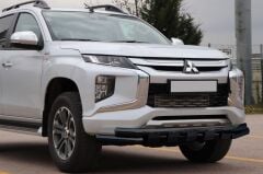 Mitsubishi L200 2007+ Off Road Siyah Ön Koruma Ön Tampon Koruma Demiri Krom Glocity AQM4WD