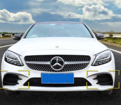 Mercedes W205 2015-2018 Uyumlu Ön Tampon Bıçakları 2 Parça (Piano Black)