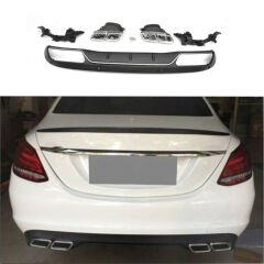 Mercedes C Class W205 2014-2018 Uyumlu Sedan Difüzör Krom