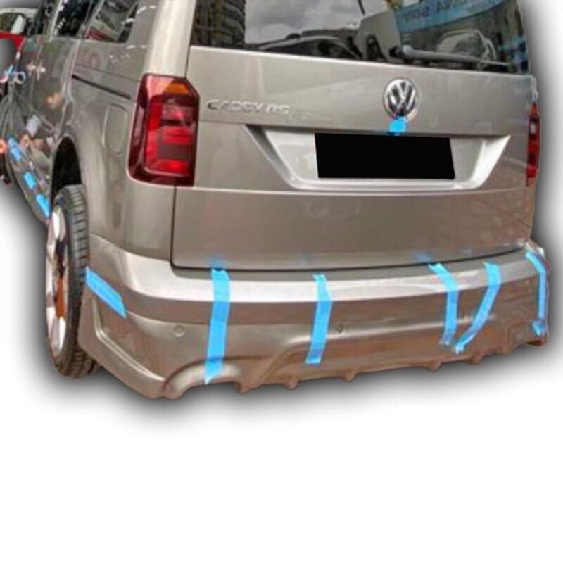 Volkswagen Caddy 2015 - 2020 Uyumlu Yedek Parça Arka Tampon Eki Boyasız