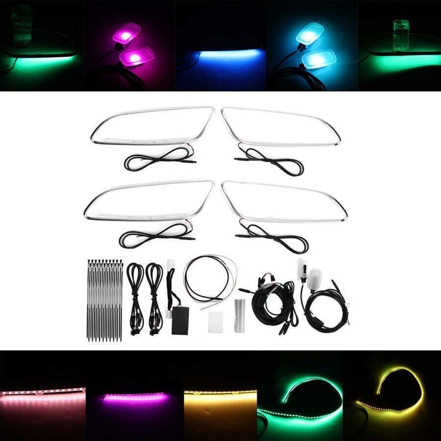 Mercedes W176 - W117 - GLA Uyumlu Yedek Parça 64 Renk Kapı Kolu Aydınlatma App Kontrollü