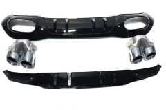 Mercedes A45 W177 HB 2019+ Uyumlu Difüzör & Silver Egzoz Seti