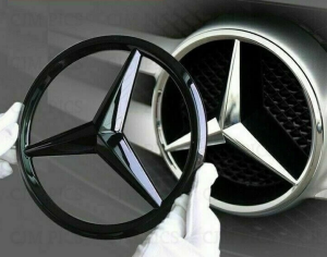 Mercedes Uyumlu Yedek Parça Panjur Logosu Kaplama Parlak Siyah