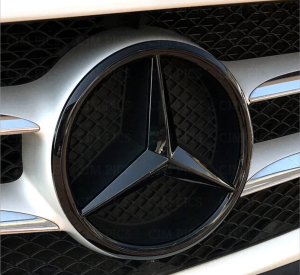 Mercedes Uyumlu Yedek Parça Panjur Logosu Kaplama Parlak Siyah