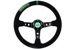 Takata Spor Direksiyon Ofsetli Siyah Süet