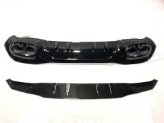 Mercedes A45 W177 HB 2019+ Uyumlu Difüzör & Siyah Egzoz Seti