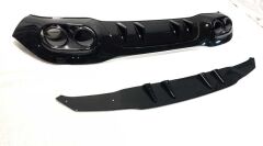 Mercedes A45 W177 HB 2019+ Uyumlu Difüzör & Siyah Egzoz Seti