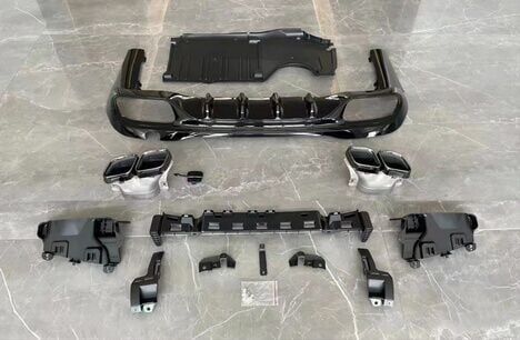 Mercedes Uyumlu Yedek Parça W206 C63 Amg Difüzör (Parlak Siyah) Ve Egzoz Seti