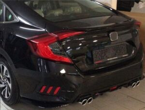 Honda Civic Uyumlu Yedek Parça FC5 2016-2020 İçin Uyumlu Difüzör 4 Egzoz Paiano Black