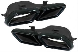 Mercedes Uyumlu Yedek Parça W205 C Serisi İçin C63 Siyah Difüzör & Egzoz Seti(Amg Sedan) - Siyah Egzoz İle