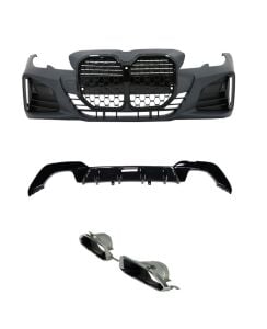 Bmw 3 Serisi G20 İçin G22 Uyumlu Yedek Parça Dönüşüm Body Kit (Piano Black Çerçeveli)