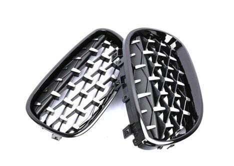 Bmw E60 2004-2009 Uyumlu Yedek Parça Diamond Panjur Böbrek Parlak Siyah