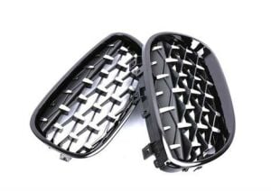 Bmw E60 2004-2009 Uyumlu Yedek Parça Diamond Panjur Böbrek Parlak Siyah