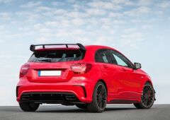 Mercedes W176 16-18 A45 Uyumlu Difüzör & Egzoz Seti (Parlak Siyah) - Siyah Egzoz İle (Amg Paket İçin)