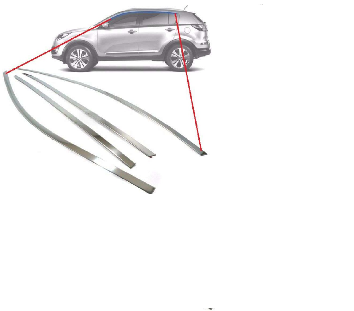 Kıa Sportage Uyumlu 2010-2014 Cam Üstü Çita Krom