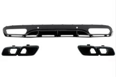 Mercedes W205 C63 Uyumlu Coupe Edition 1 Difüzör & Egzoz Seti Piano Black (AMG)