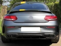 Mercedes W205 C63 Uyumlu Coupe Edition 1 Difüzör & Egzoz Seti Piano Black (AMG)
