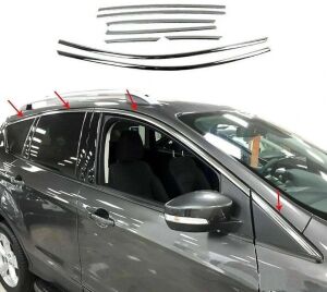 Ford Kuga Uyumlu Yedek Parça 2013-2019 Cam Üst Çıtası Krom