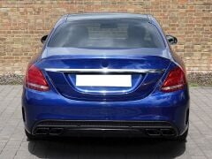 Mercedes W205 C63 Uyumlu Siyah Difüzör & Egzoz Seti (AMG Sedan) - Siyah Egzoz İle