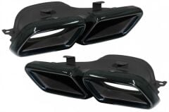 Mercedes W205 C63 Uyumlu Siyah Difüzör & Egzoz Seti (Normal Sedan) - Siyah Egzoz İle