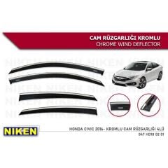 Honda Civic 2016- Kromlu Cam Rüzgarlığı 4lü