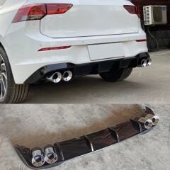 Volkswagen Golf 8 R Difüzör (Piano Black) - 4 Egzoz (Life,Style,İmpression Paket İçin)