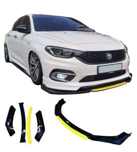 Universal 4 Parça Flaplı Ön Lip Piano Black ABS / (FC5 - MAVİ)