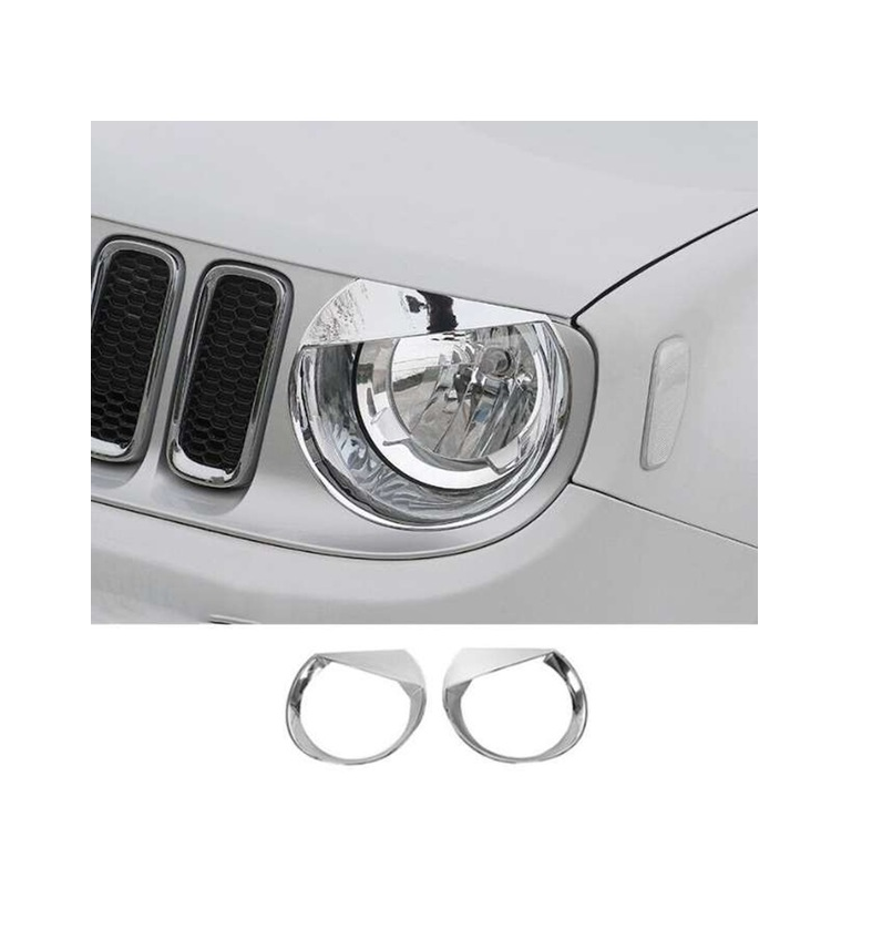 Jeep Renegade 2014-2017 Uyumlu Yedek Parça Ön Far Kaplama Abs Krom