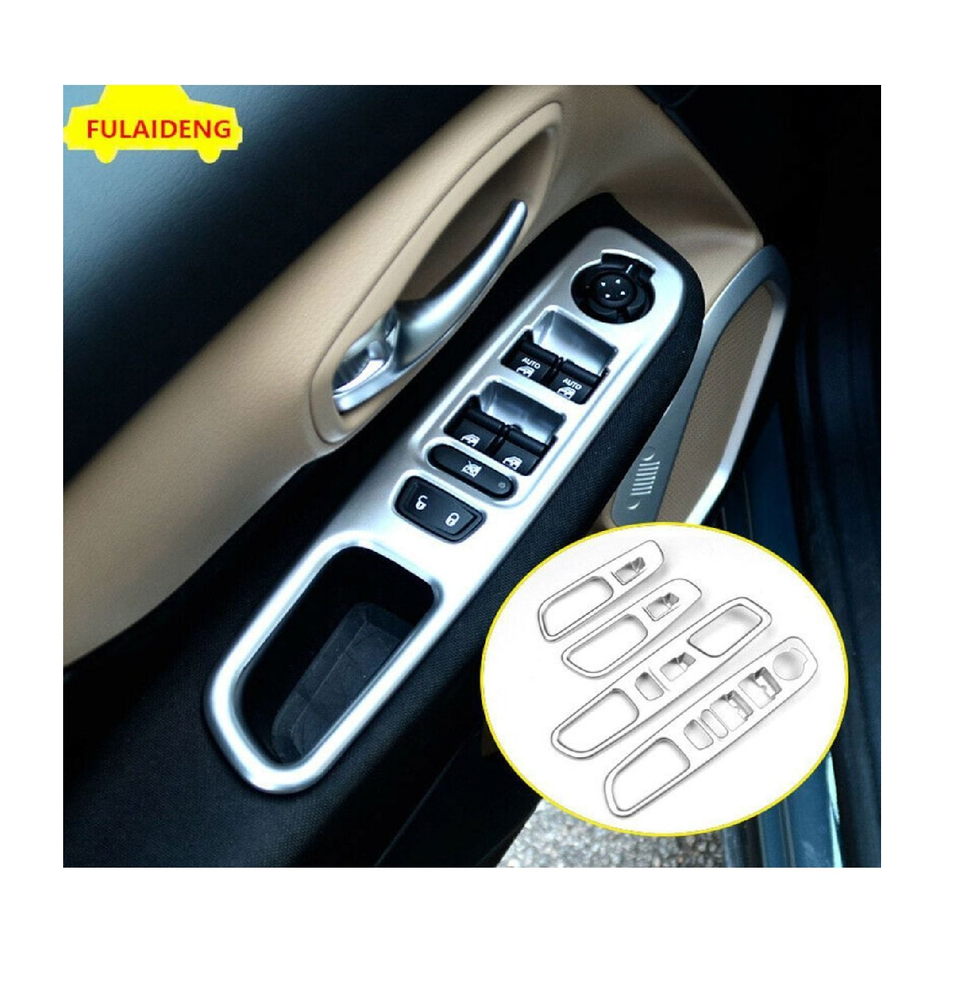 Jeep Renegade Uyumlu Yedek Parça 2014+ İç Cam Açma Çerçevesi Aksesuar 4 Parça Set Silver