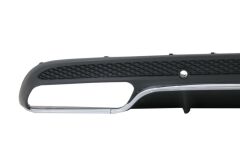 Mercedes Uyumlu W205 C Serisi Gümüş (Silver) Difüzör ve Egzoz Seti (AMG Sedan - Krom Trim)