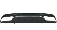 Mercedes Uyumlu W205 C Serisi Gümüş (Silver) Difüzör ve Egzoz Seti (AMG Sedan - Krom Trim)