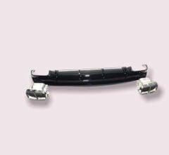 Mercedes Uyumlu W117 CLA İçin CLA 45 Görünüm 13-15 Difüzör ve Egzoz Seti Gümüş (Silver) Egzoz İle