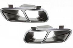 Mercedes Uyumlu W117 CLA İçin CLA 45 Görünüm 13-15 Difüzör ve Egzoz Seti Gümüş (Silver) Egzoz İle