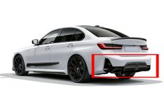 Bmw G20 LCI 3 Serisi 2022+ Uyumlu 3.40 Difüzör ve Egzoz Seti (Parlak Siyah) M-Tech İçin