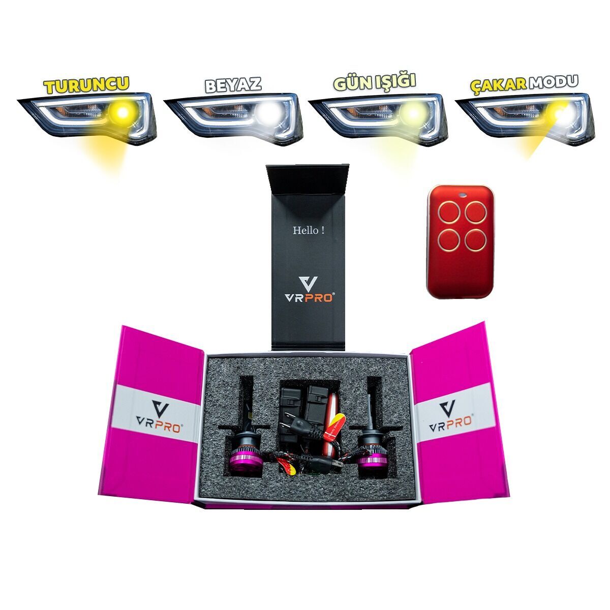 VRPro Evolution H1 LED Far Ampulü Kumandalı Modlu