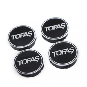 Tofaş Uyumlu Yedek Parça Geçmeli Tofaş Yazılı Siyah 55/58 mm Jant Göbeği